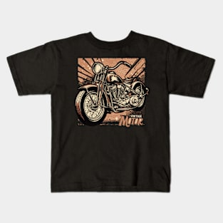 Classical Motorcycle style vintage Kids T-Shirt